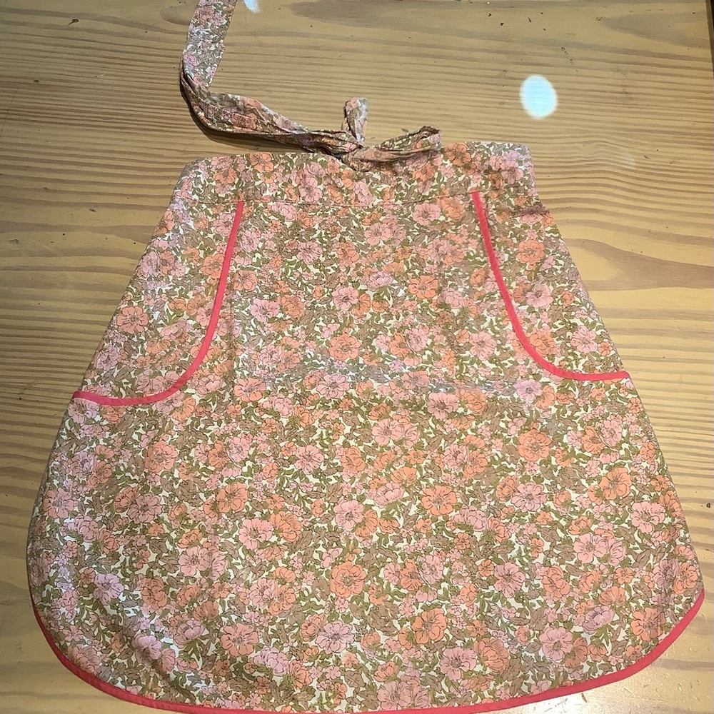 Vintage Half Apron with Pink Accents